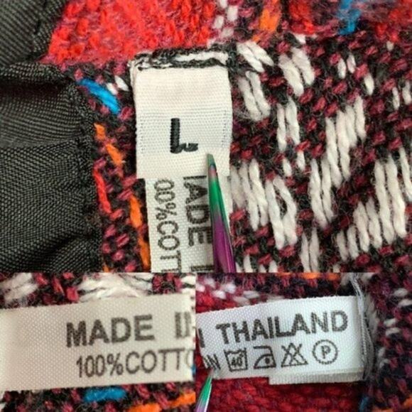 Vintage 90s Faux Wrap Textured Stripe Serape Mini Skirt size Large - Picture 7 of 9